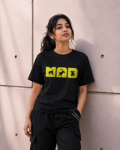 MAD Oversized Cat Print Tee